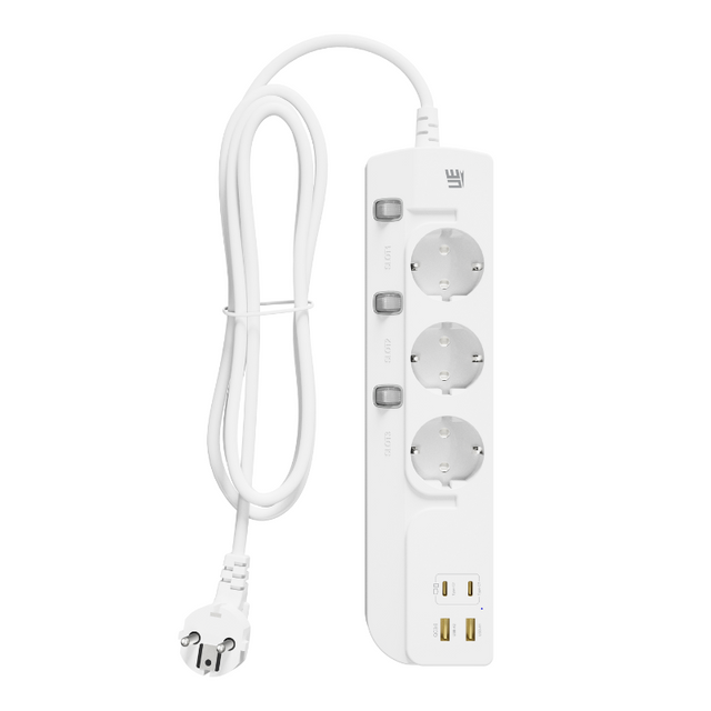 UE Electronic, 65 Вт, тип F, 7 в 1, удлинитель USB GaN