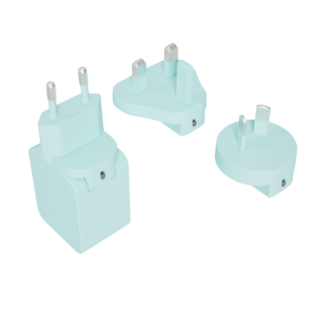 (Tipo A) Carregador r&aacute;pido eletr&ocirc;nico UE 45W GaN com plugues intercambi&aacute;veis
