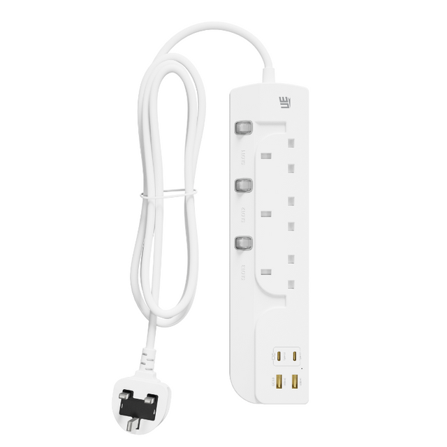 UE Electronic 65W Type G 7 en 1 Prise d'extension USB GaN